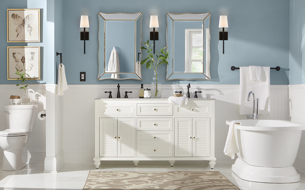 02-white-wall-paneling-ideas-blue-paint-bathroom-design